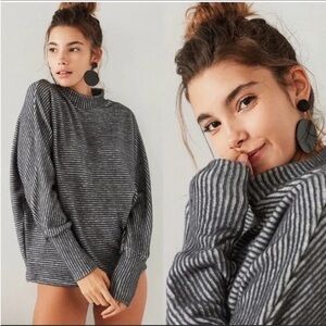 Out From Under Urban Outfitters Mockneck Striped Sweater, Size Small